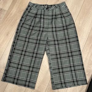Hell Bunny Riot Culottes Grey Plaid